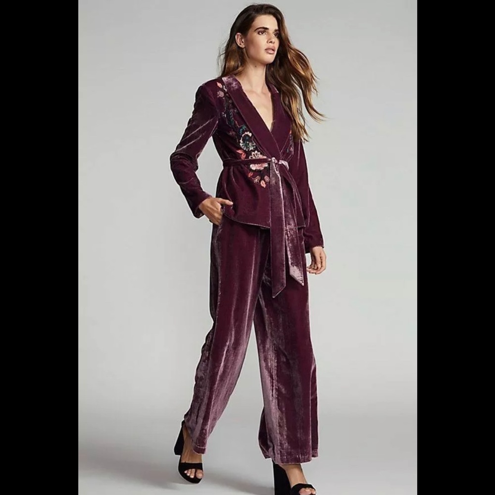$450 Free People Perfect Illusion Velvet Suit 8 - Picture 2 of 14